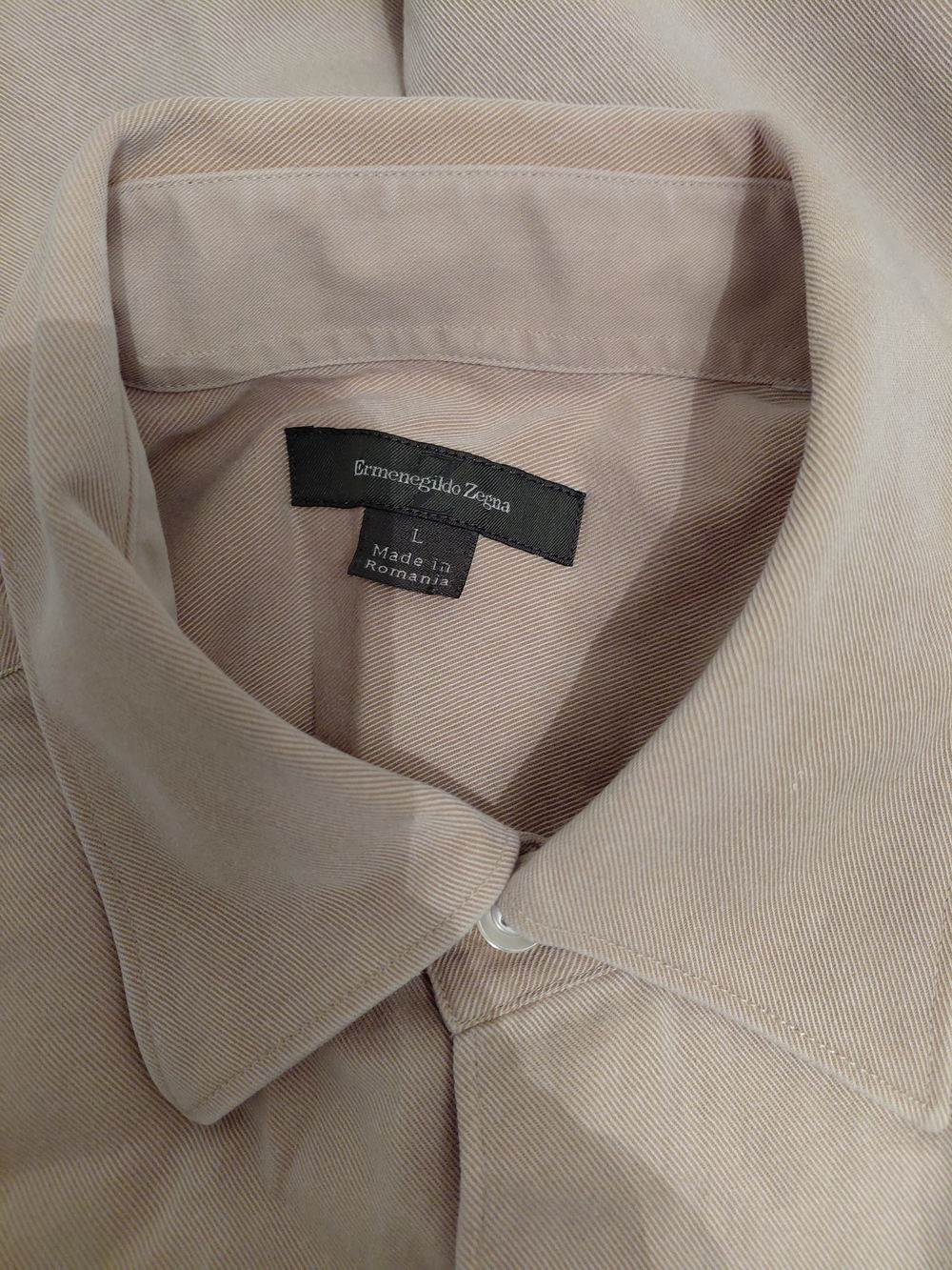 Ermenegildo Zegna Beige Button-Up Shirt